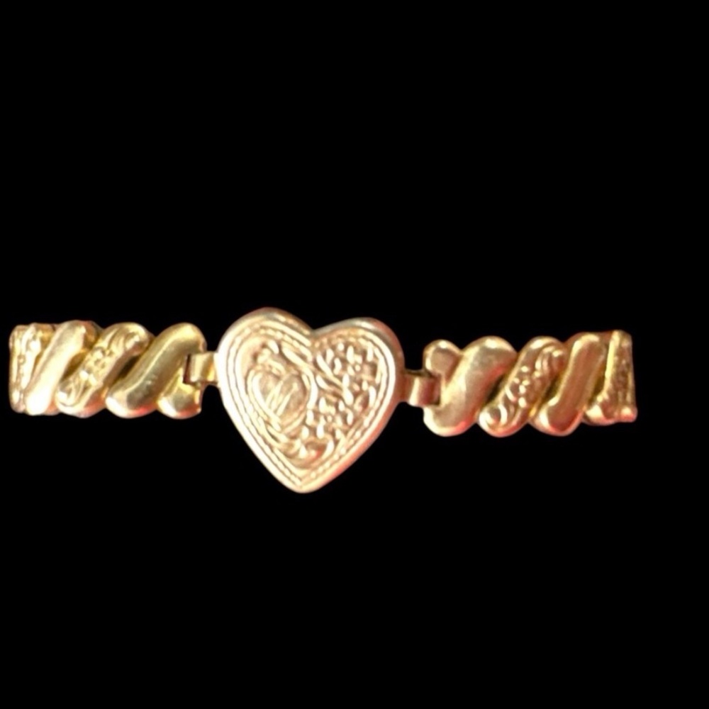Gold and Silver Heart Bracelet cameo antique